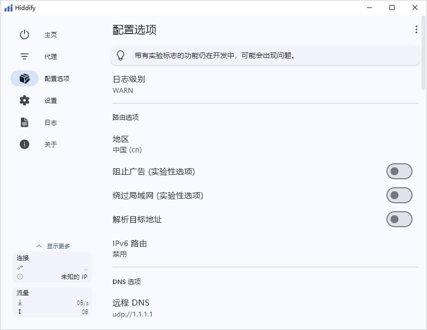Hiddify 配置选项